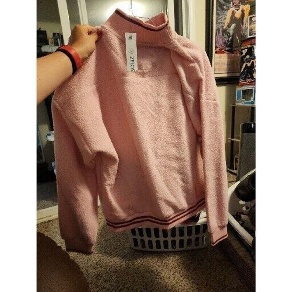 Zelos NWT 1/2 Zip Light Pink Fleece Ribbed Hem Pullover Size XL CR3 - Picture 2 of 5